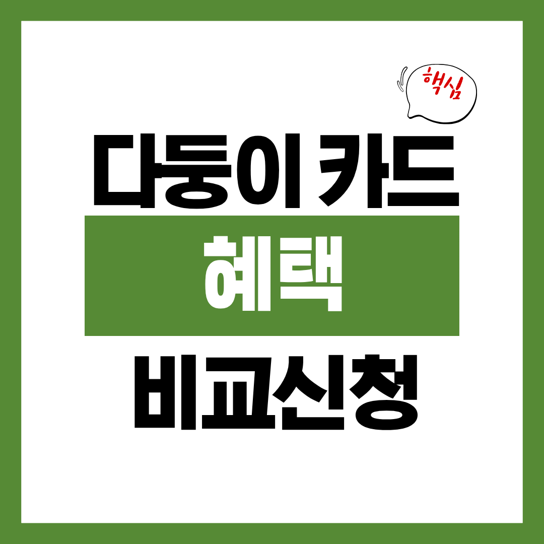 다둥이 카드 혜택 발급처 신청방법까지 한번에 총정리