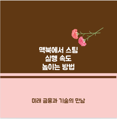 맥북에서 스팀 실행 속도 높이는 방법