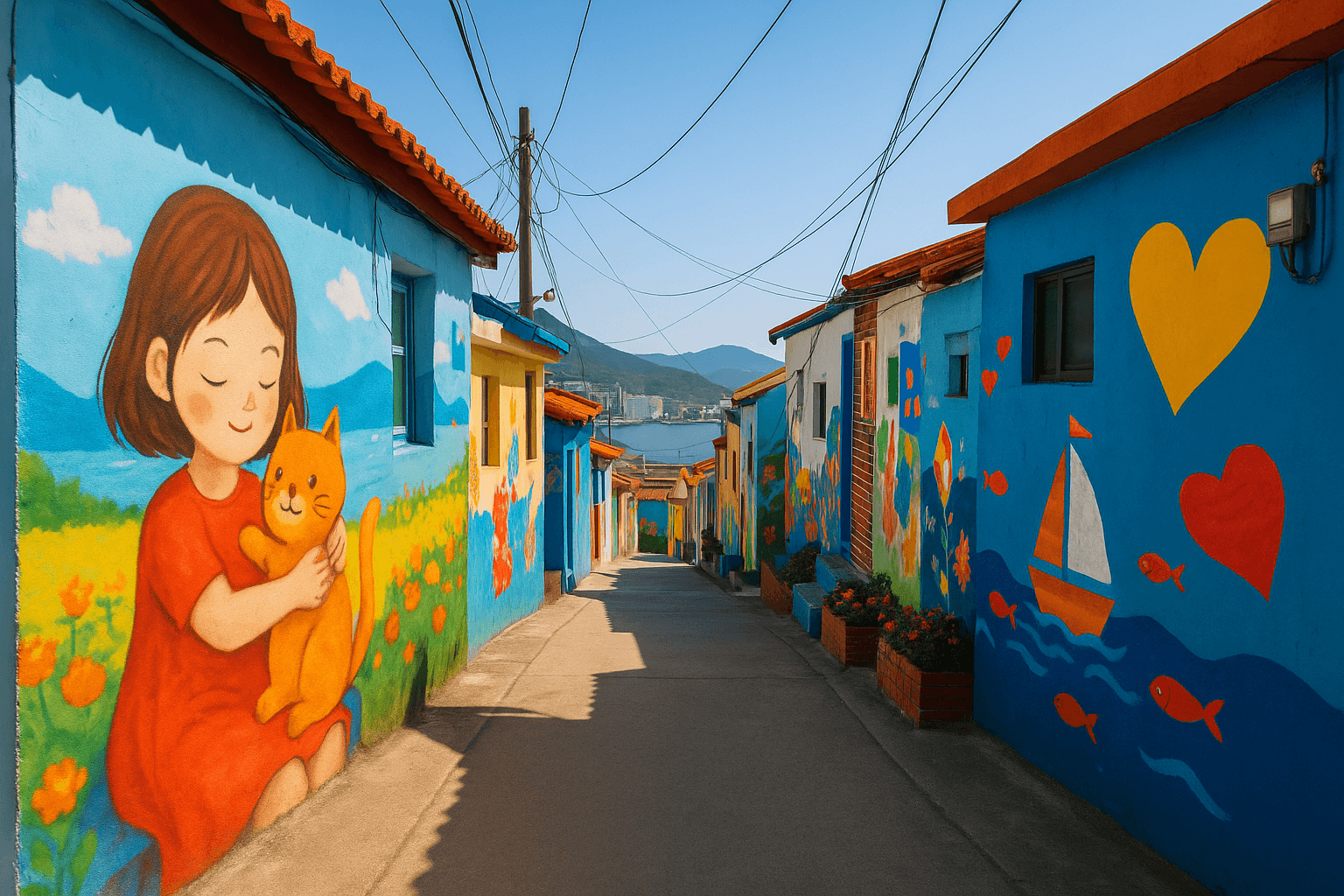 통영 동피랑 마을 벽화골목에서 느끼는 예술과 바다의 조화로운 하루