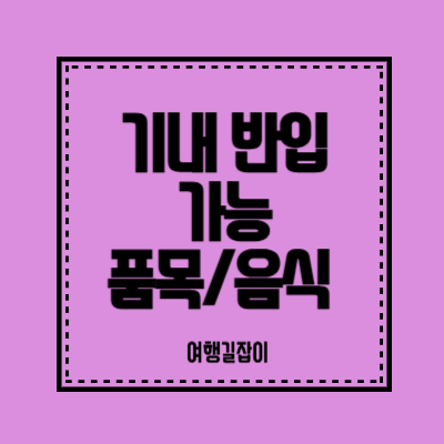 기내 반입 가능 품목 및 음식
