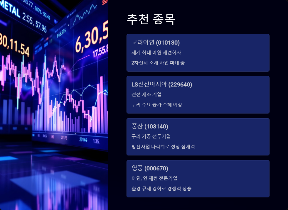 비철 시황 투자 전략 추천