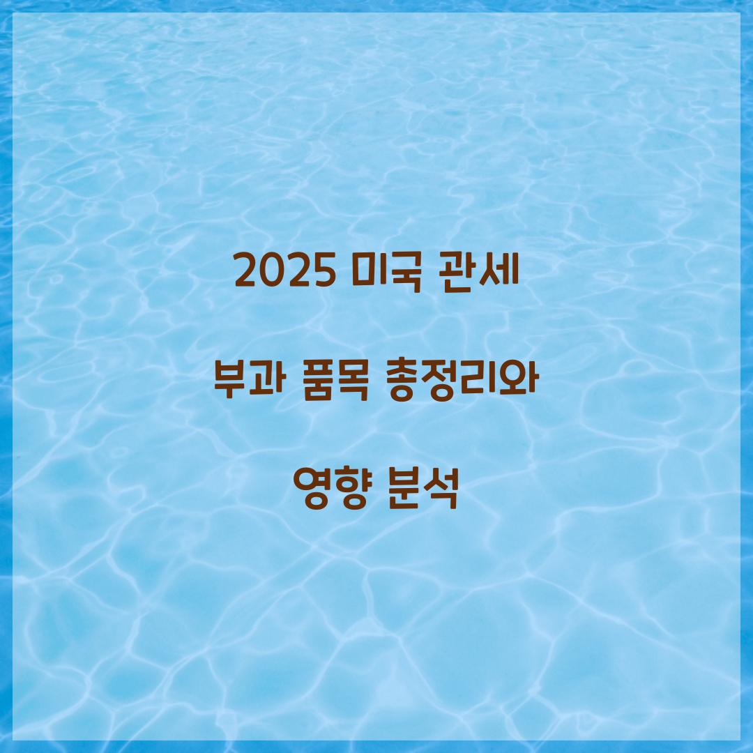 2025 미국 관세 부과 품목