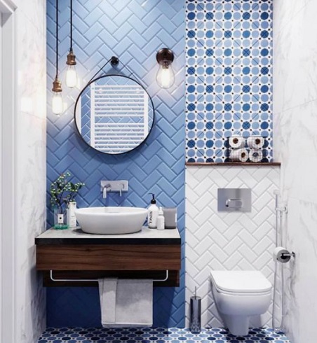 화장실리모델링-블루화이트