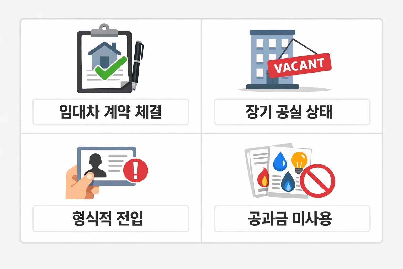 보금자리론 실거주 요건에서 제외되는 임대차 계약 체결과 장기 공실 상태 등 위반 유형을 정리한 사례 이미지