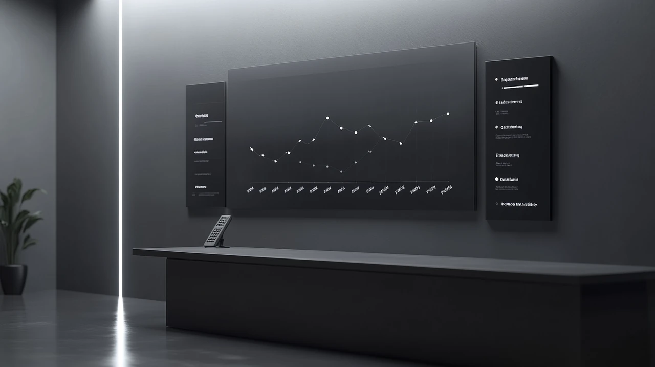 2025년 국내 ETF 수익률을 운용사별로 비교한 차트, 현대적이고 신뢰감 있는 금융 성장과 경쟁 분석을 시각화한 디자인.