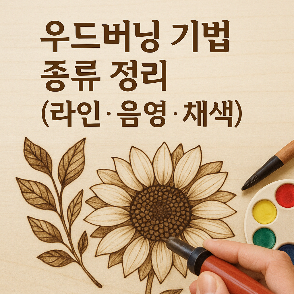 우드버닝 기법 종류 정리 (라인·음영·채색)
