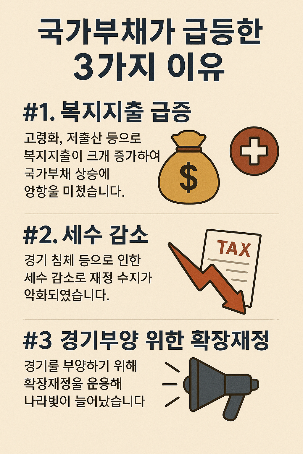 국가부채가 급등한 3가지 이유