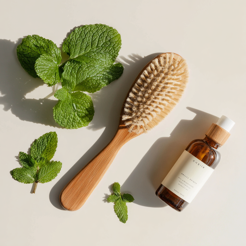 천연 샴푸와 마사지