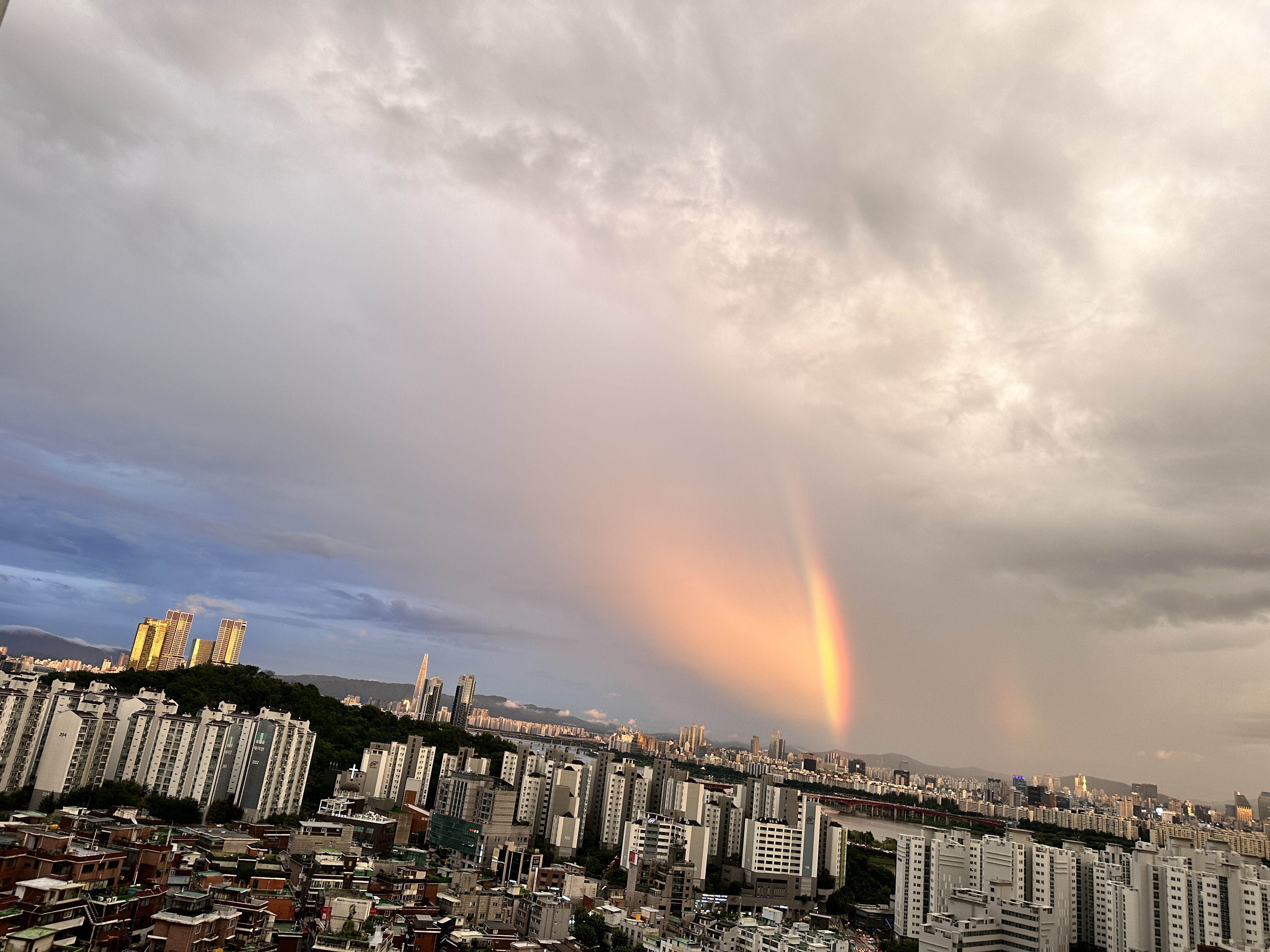 새해의 활기찬 희망같은 무지개