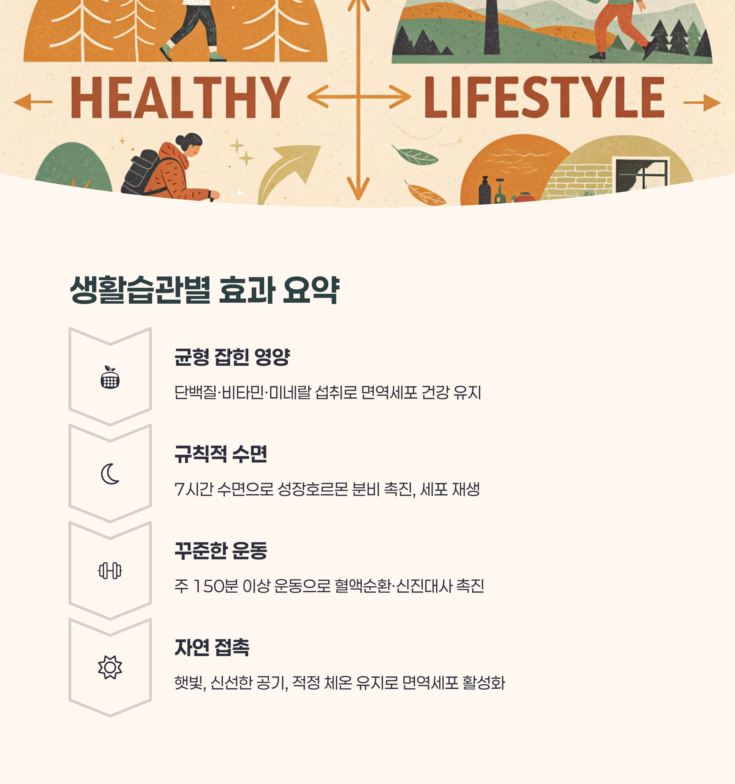 생활습관별 효과 요약