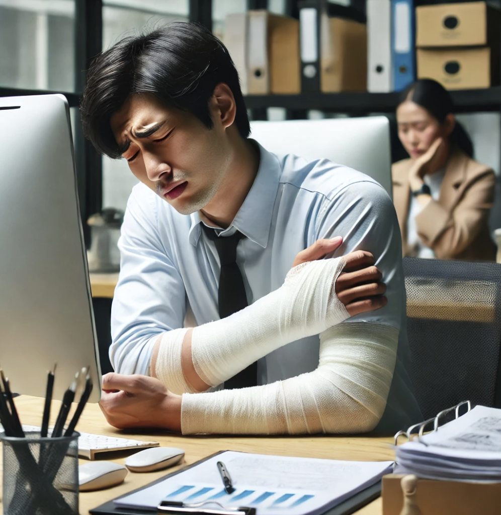 업무 중 부상을 당한 근로자