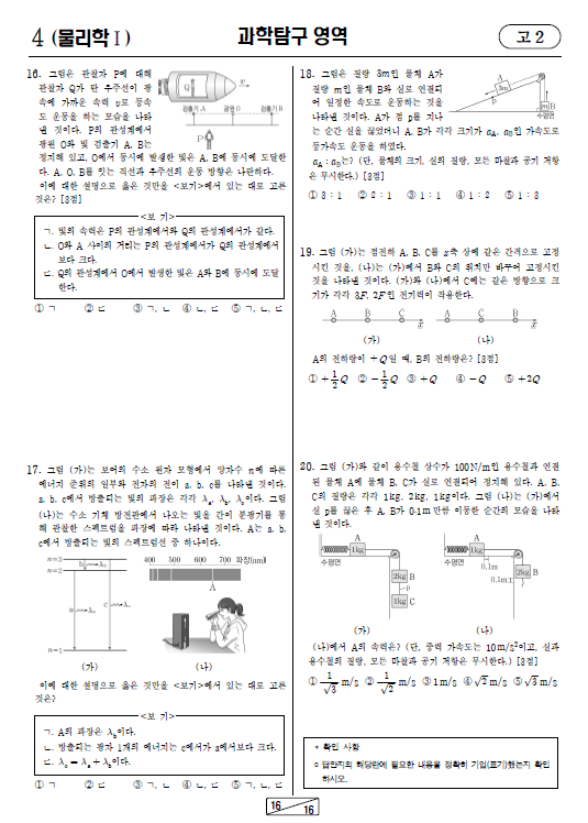 2022-9월-고2-모의고사-물리학 1-기출문제-다운