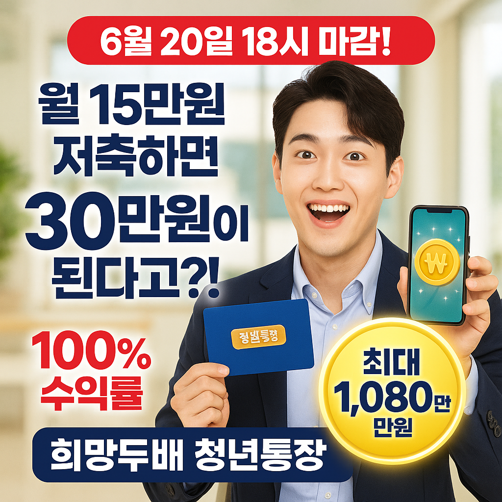 2025 희망두배 청년통장 신청 마감 임박! 월 15만원이 30만원으로?