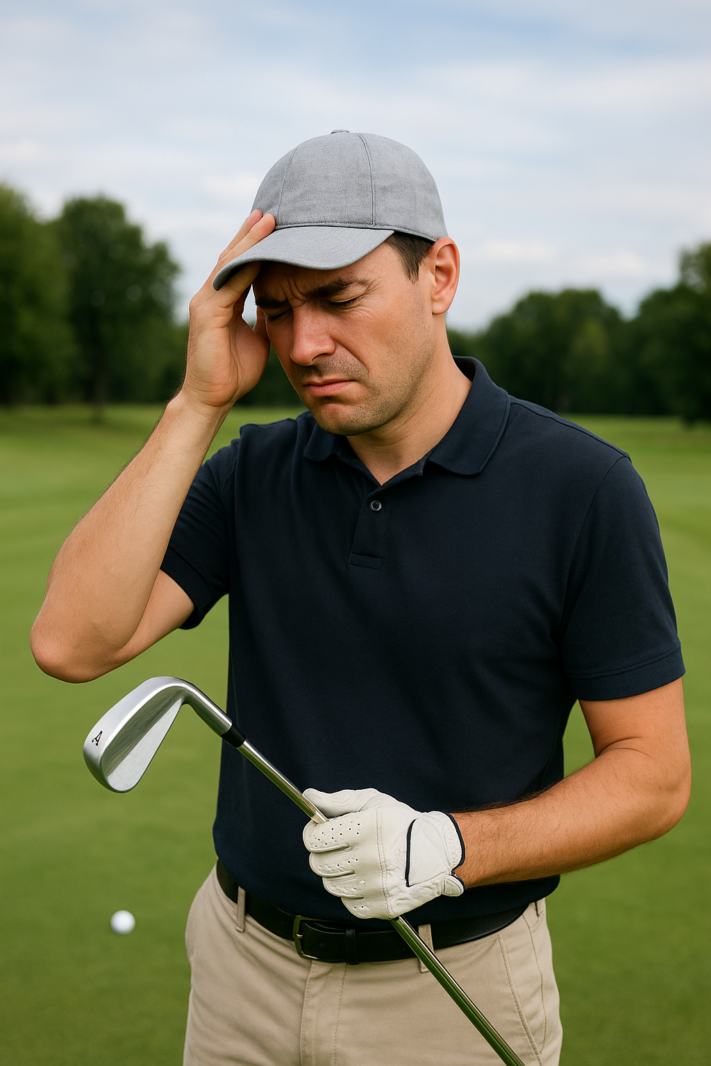 4번 아이언 슬라이스 때문에 고민하는 모습