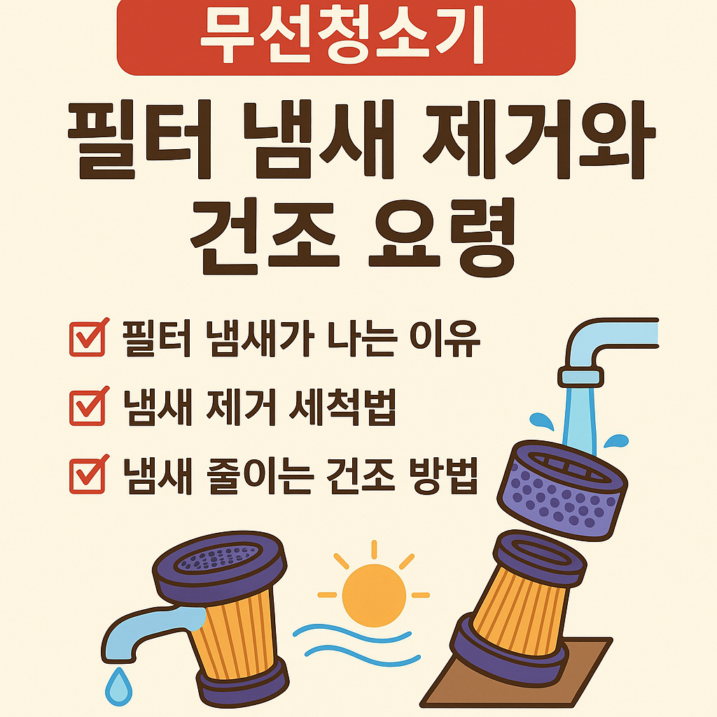 무선청소기 필터 냄새 제거와 건조 요령 (2025 최신 관리법)