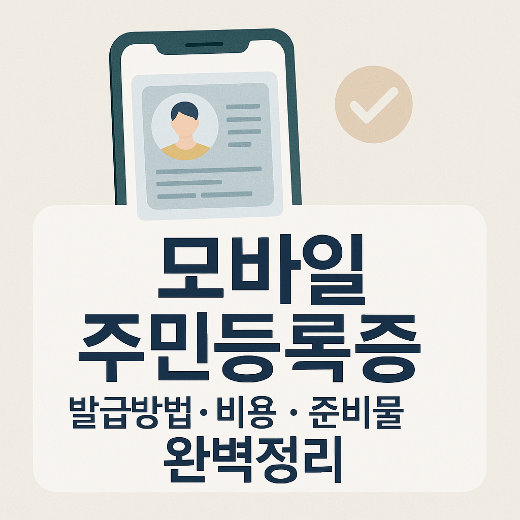 모바일 주민등록증 발급 방법, 비용, 준비물 완벽정리