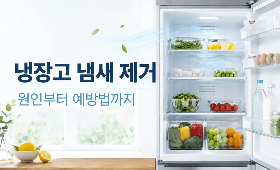 냉장고 냄새 제거 원인과 예방법을 안내하는 대표 이미지