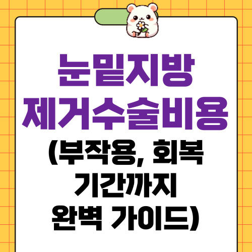 눈밑지방제거수술비용