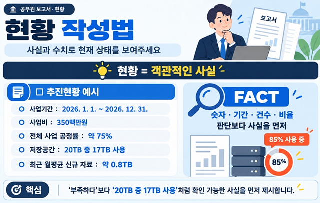 공무원 보고서 잘 쓰는 법|현황·문제점·검토의견·향후계획 작성법