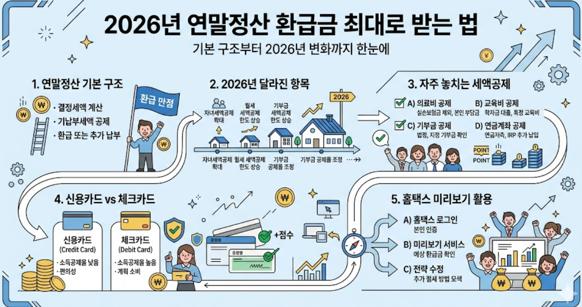 연말정산, 세액공제, 신용카드, 체크카드, 홈텍스 미리보기