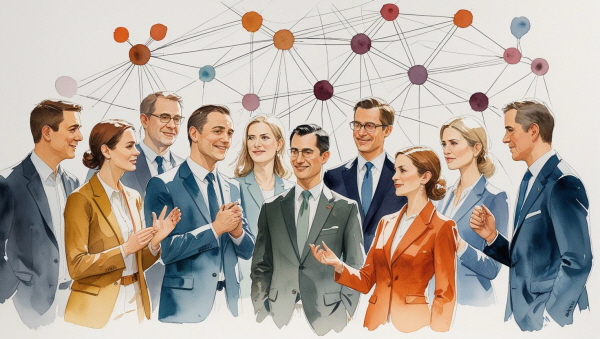 ENTP는 연고주의의 구조를 분석하고 비트는 데 능한 유형입니다. 무조건 따르기보다는 활용하거나, 웃음으로 넘기면서 자신만의 방식으로 거리를 둡니다에 관한 그림