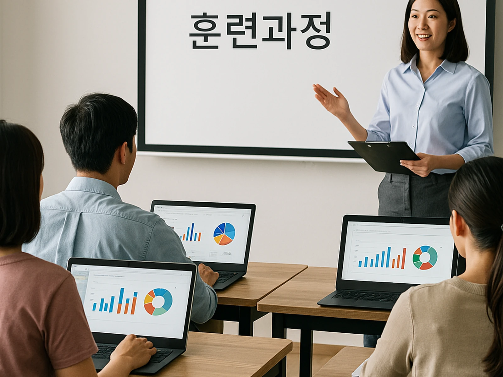 교육생들이 설명듣는 모습