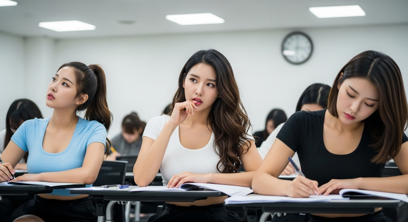 시험을 보는 여인들