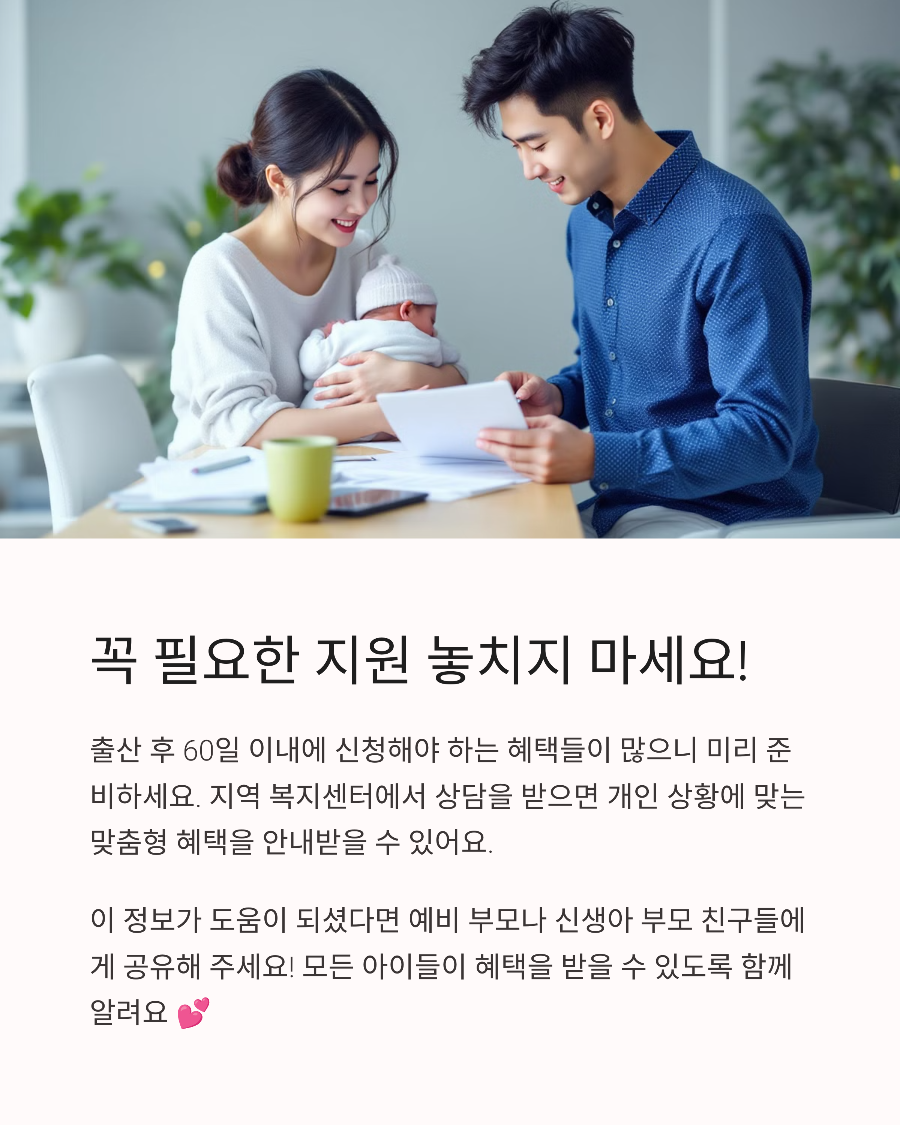 출산 후 필수 복지 혜택 TOP 7: 부모급여부터 산후조리비까지