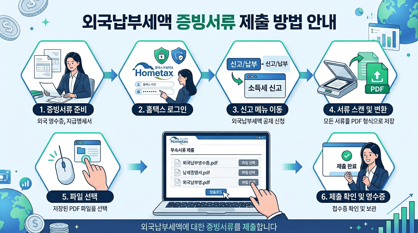 2026년 연봉+배당 1.3억이면 종합소득세 얼마나 나올까? 홈택스 종소세 신고 + 미국주식 외국납부세액 신고 방법 총정리