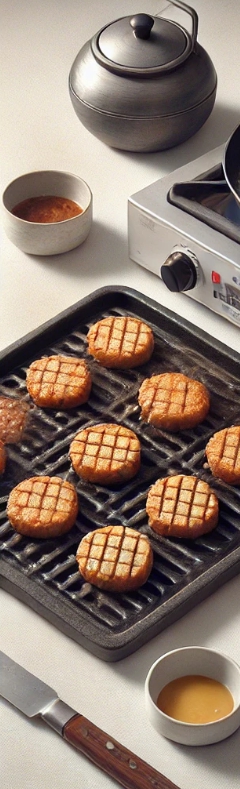 동그랑땡을 굽고 있는 모습