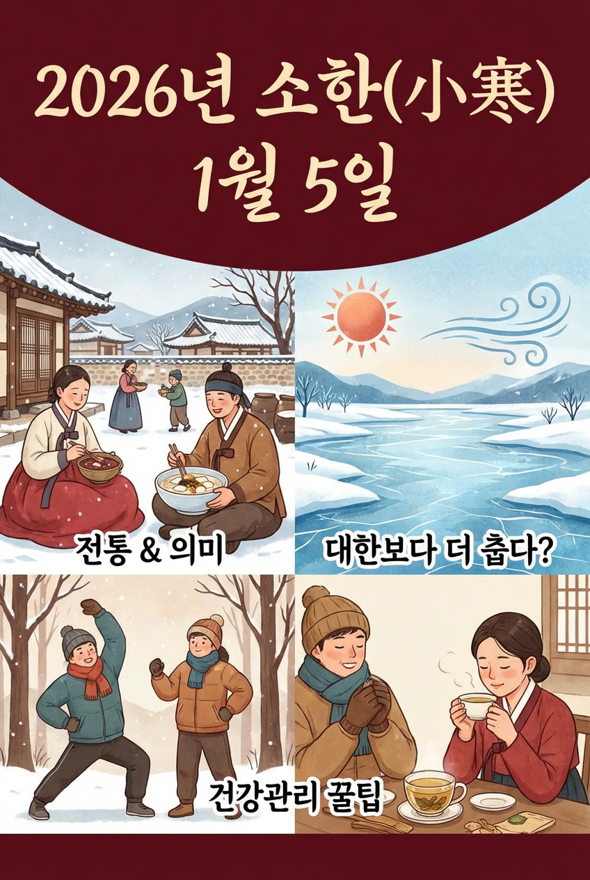 2026년 소한(小寒)언제? 날짜 및 의미, 전통, 대한(大寒)보다 더 추운 이유? 건강관리 방법
