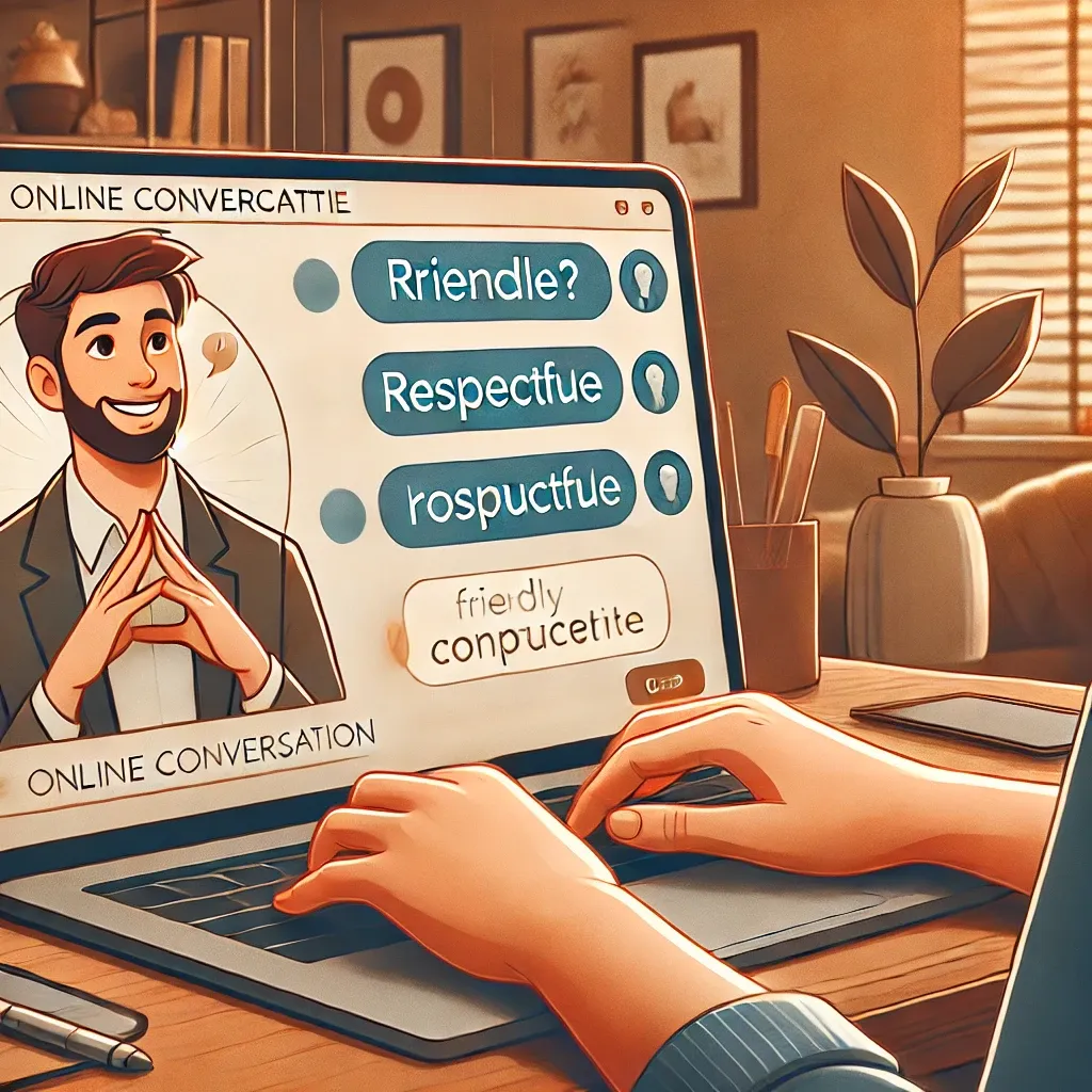 온라인 대화에서 예의를 지키는 모습