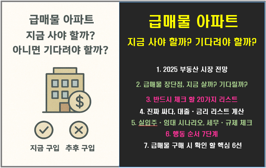 급매물 아파트, 지금 사야 할까? 아니면 기다려야 할까?