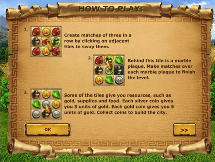 로마-매치-퍼즐-플래시게임-도움말-화면