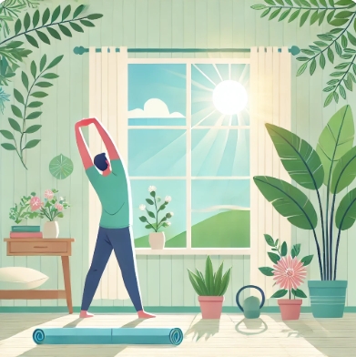 만성피로를 이겨낸 회복과 활력을 상징하는 장면