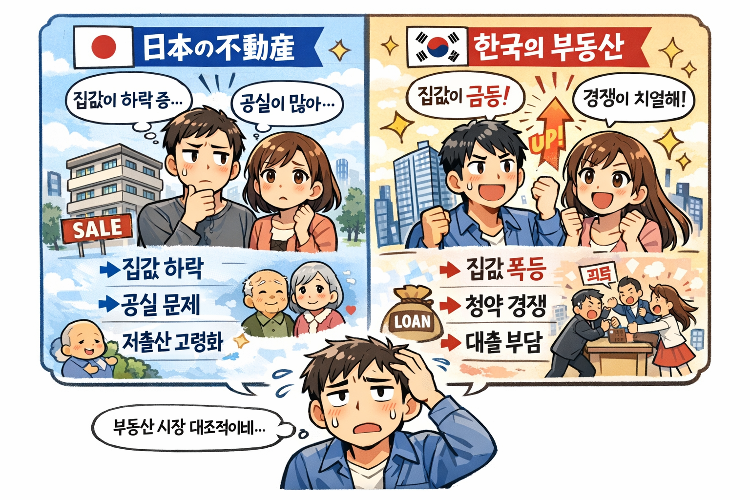 일본과 한국의 부동산을 대조적이라 보는 투자자