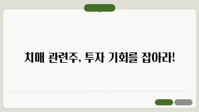 치매 관련주 총정리