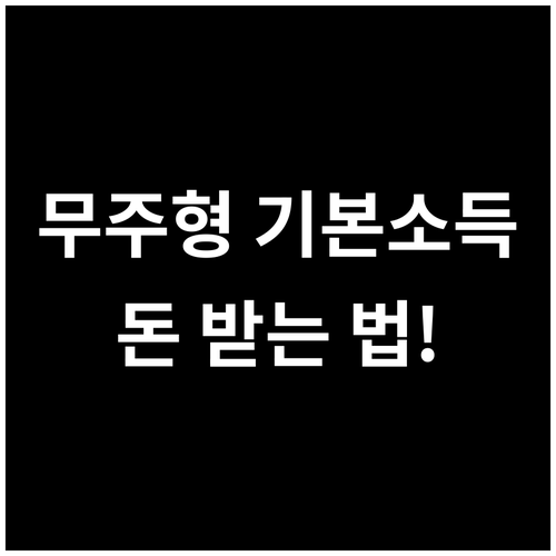 무주형 기본소득 지급 조건과 신청 서..