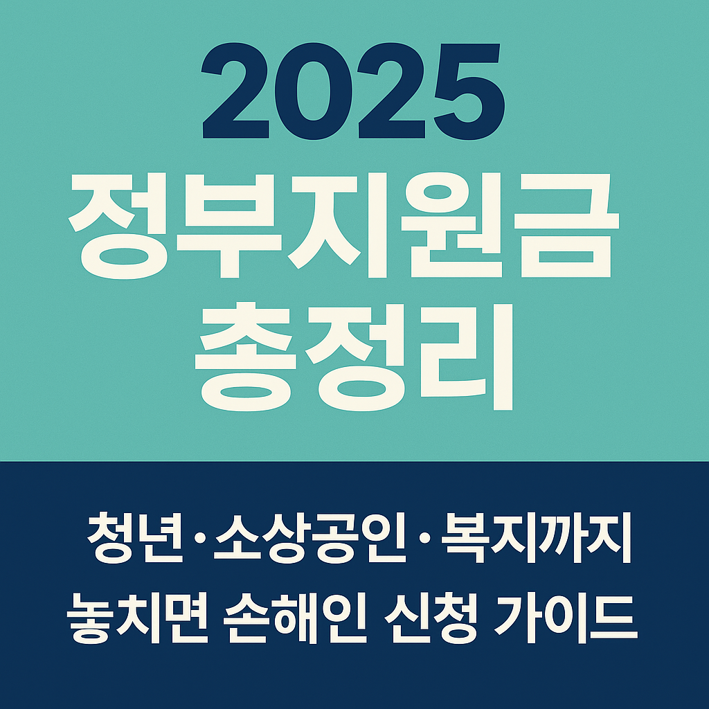 2025 정부지원금 총정리