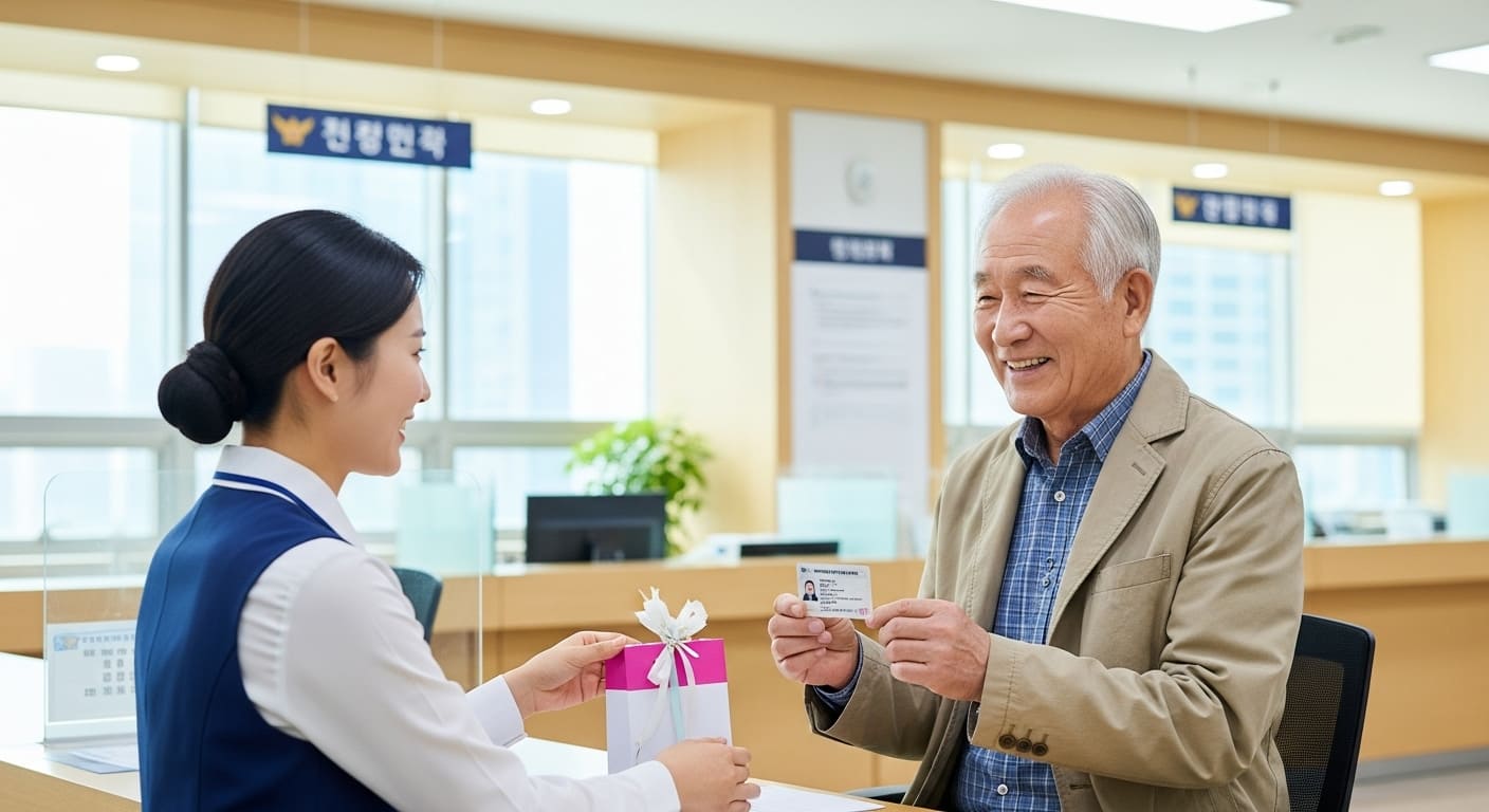 운전면허 반납 지원금을 신청하는 노인 모습