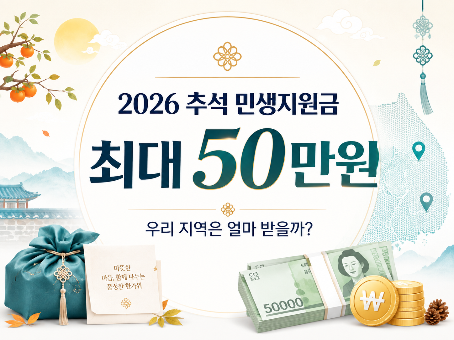 2026 추석 민생지원금 최대 50만원|지역별 지급액·신청기간 총정리