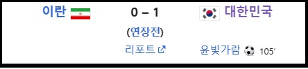 알트태그-2011년 대회 이란전 경기 결과