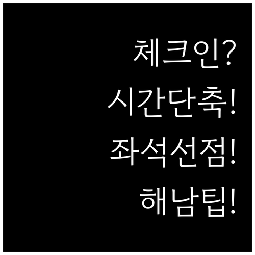 해남항공 온라인 체크인 시간과 좌석 ..