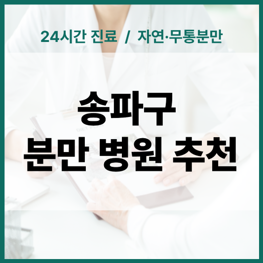 송파구 분만 병원 추천|24시간 진료, 자연·무통분만까지 완벽 정리
