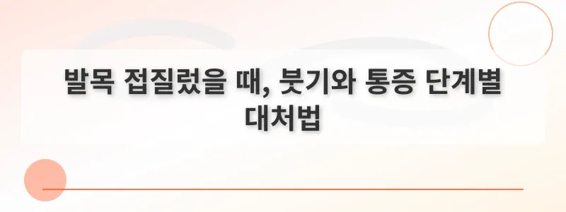 발목 접질렀을 때, 붓기와 통증 단계별 대처법