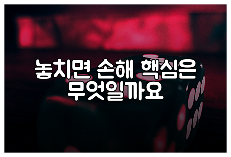 놓치면 손해 핵심은 무엇일까요