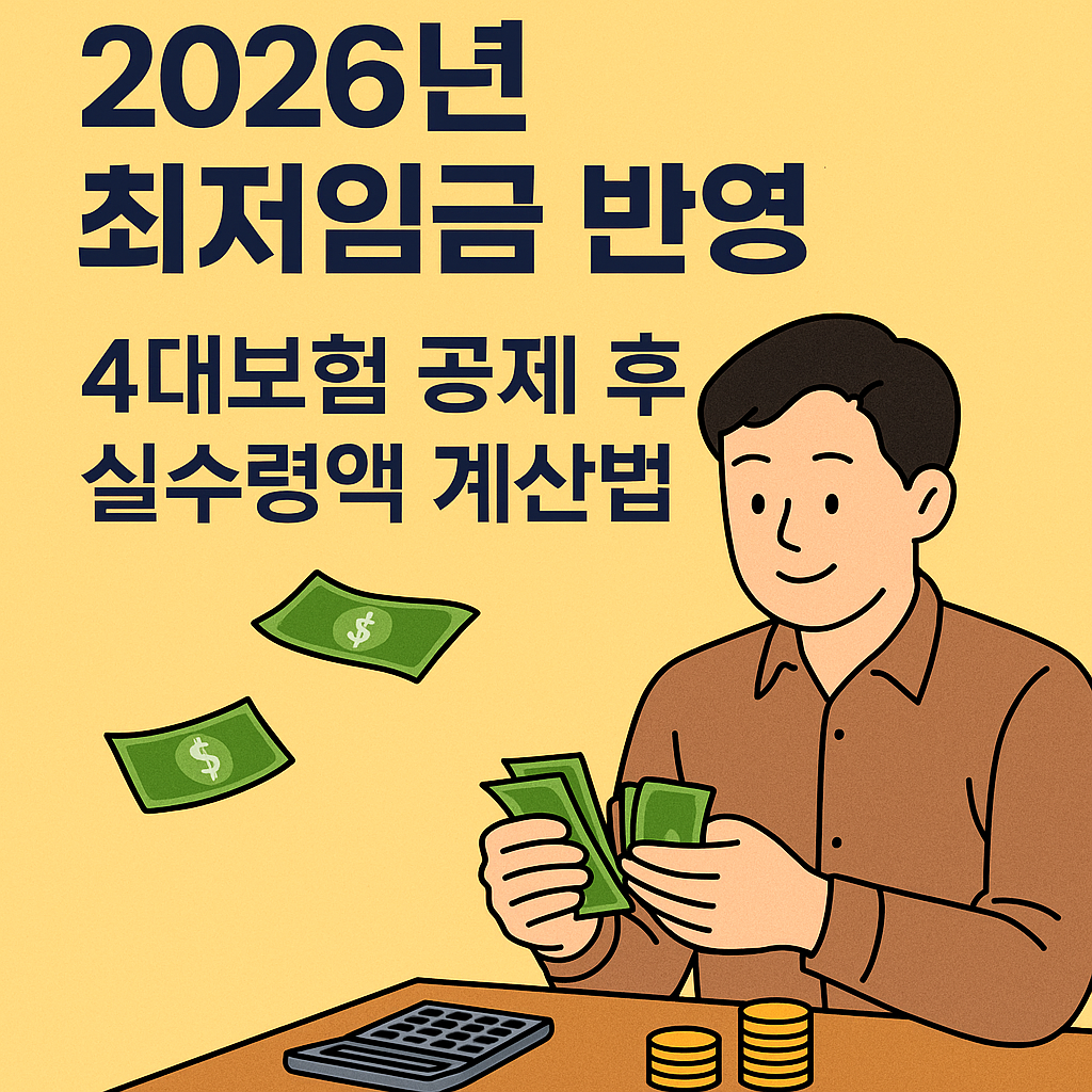 2026년 최저임금 반영! 4대보험 공제 후 실수령액 계산법