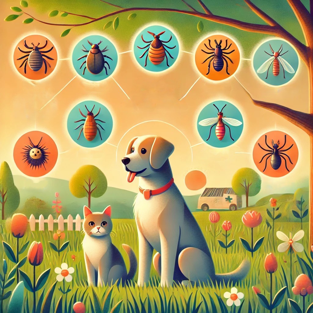 반려동물이 노출 될 수 있는 해충 사진