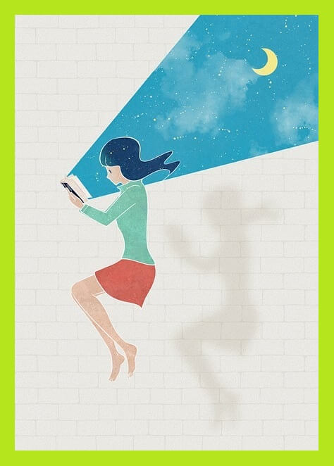 책을-보며-꿈꾸는-소녀-일러스트