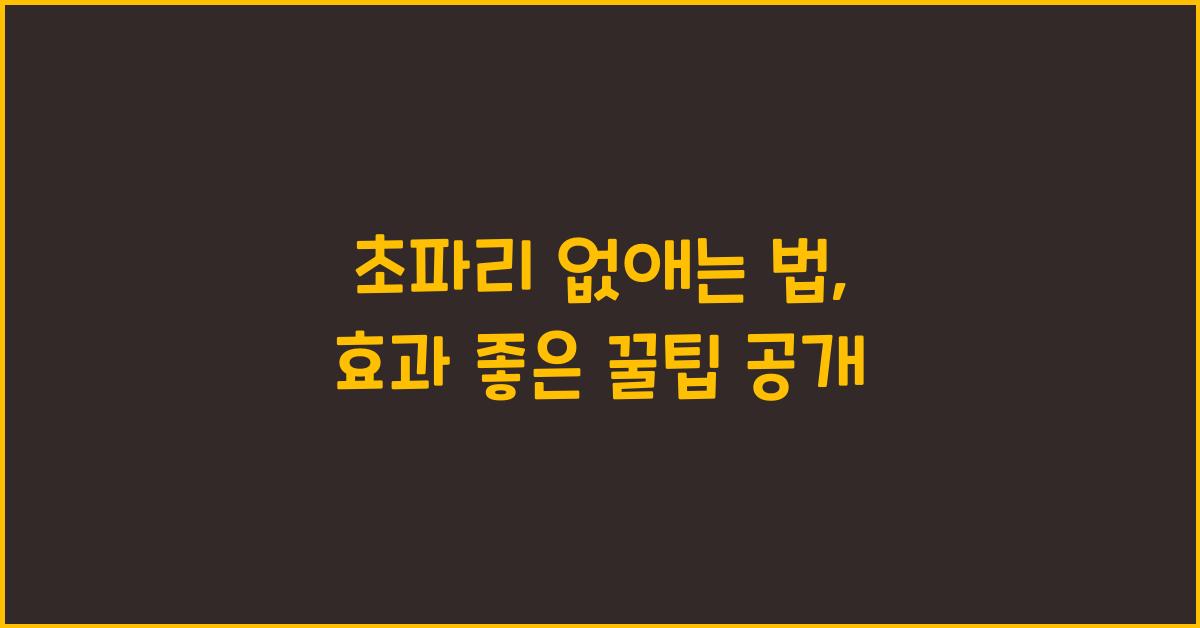 초파리 없애는 법